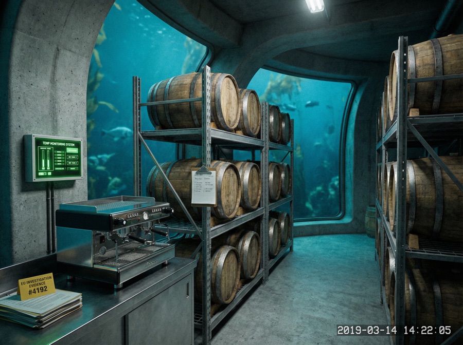 EU Investigation Evidence #4192 — the underwater barrel storage facility, photographed March 2019